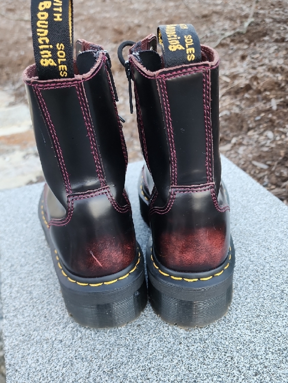 Dr. Martens Jadon Platform Combat Boots In Oxblood Size 9 - Picture 3 of 13